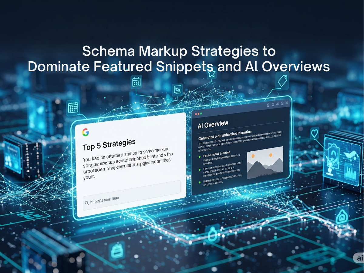 Digital interface of schema markup strategies for search snippets and AI overviews, highlighting concepts relevant to SEO services in Kochi.