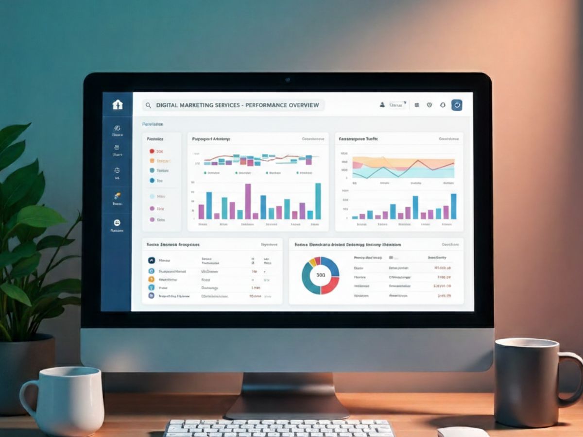 Digital Marketing Services in Kerala showing website traffic, campaign performance, and analytics dashboard