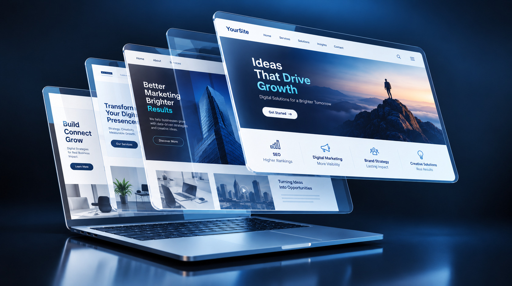 Digital marketing services displayed on a laptop for businesses in Kochi