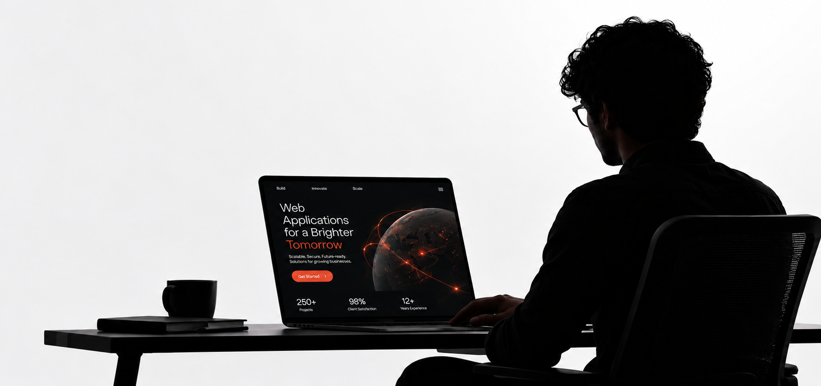 Web application development in Kerala with a developer working on a modern web application
