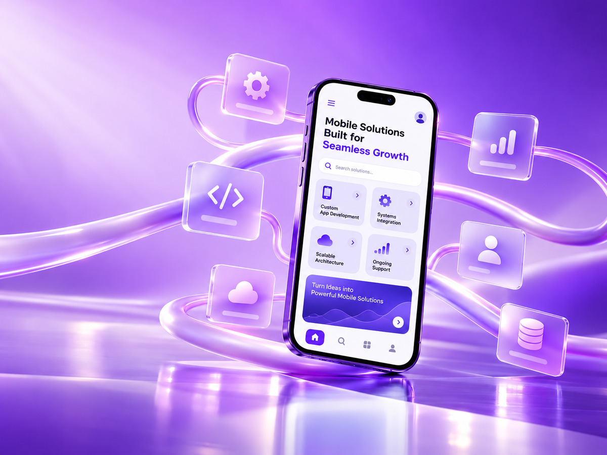 Mobile app development service in India showing a scalable mobile solution    interface