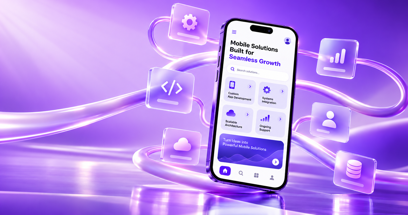 Mobile app development service in India showing a scalable mobile solution    interface