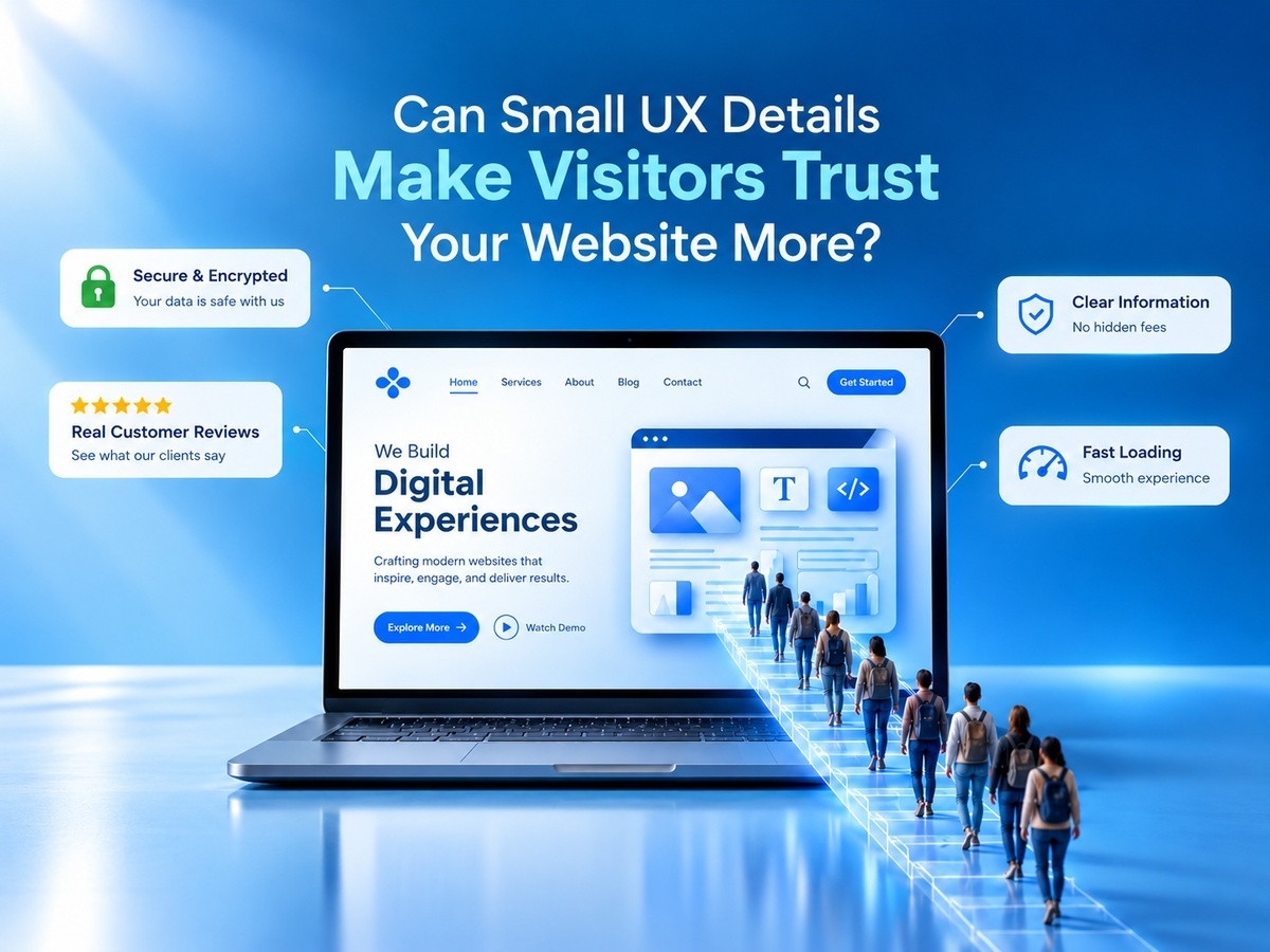 Web design services in Kerala featuring a modern UX interface designed to build website trust