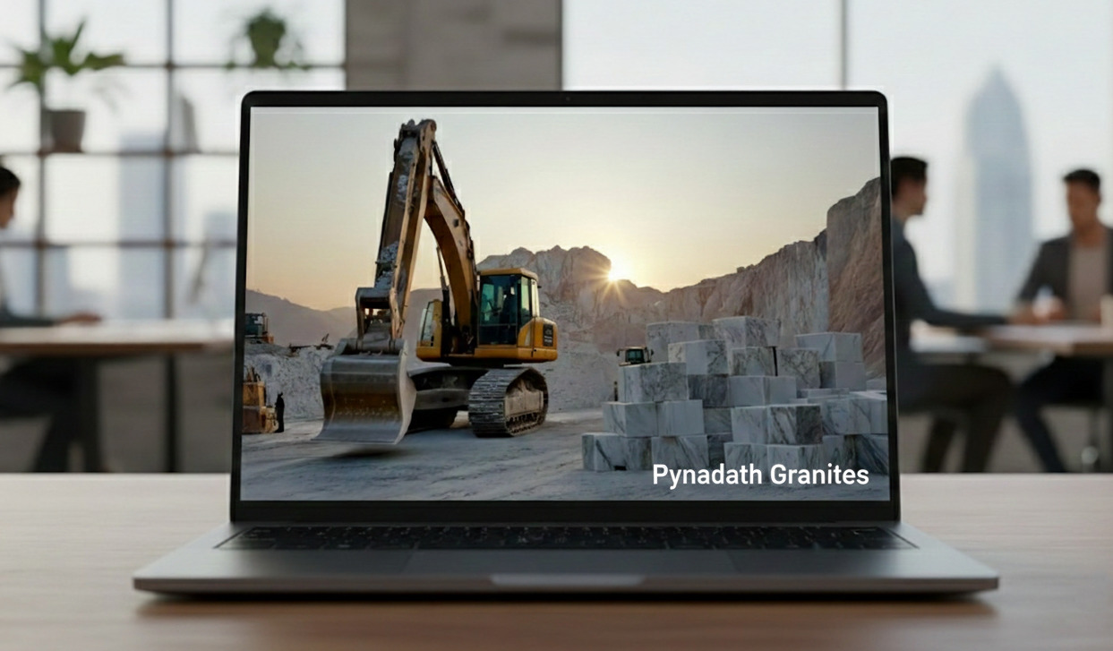 Large-scale granite mining operations by Pynadath Granites